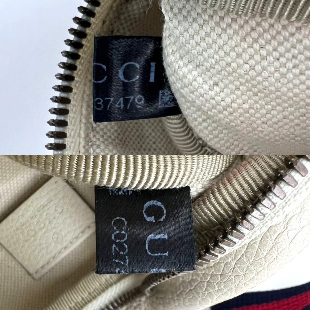 Gucci Logo White Leather Web Belt Sling Bag - Picture 6 of 12